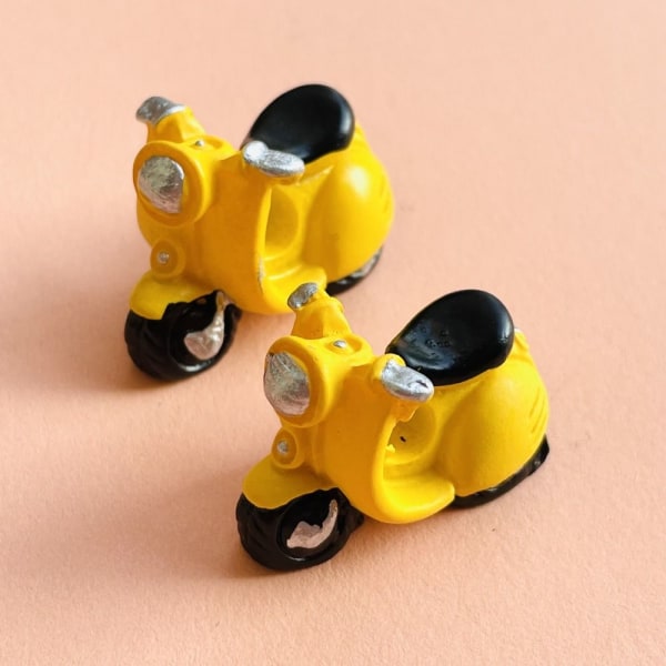 Dukkehus Miniature Model Resin Motorcykel GUL Yellow