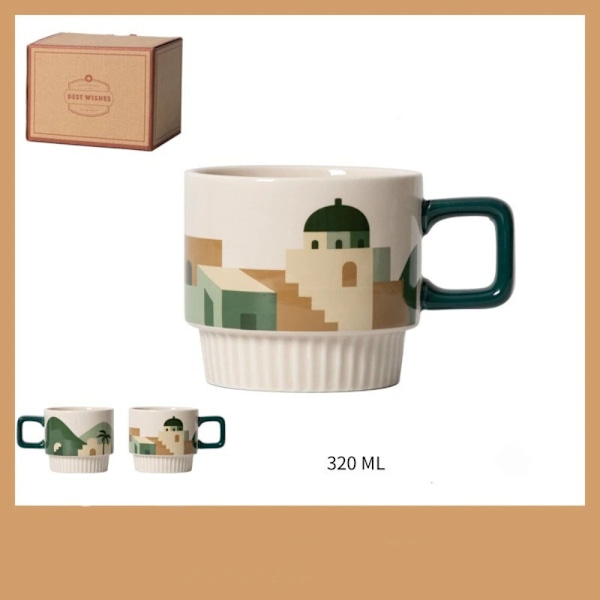 Morandi kaffekopp Keramisk håndkaffekrus Vannkopp TRAPP stairs