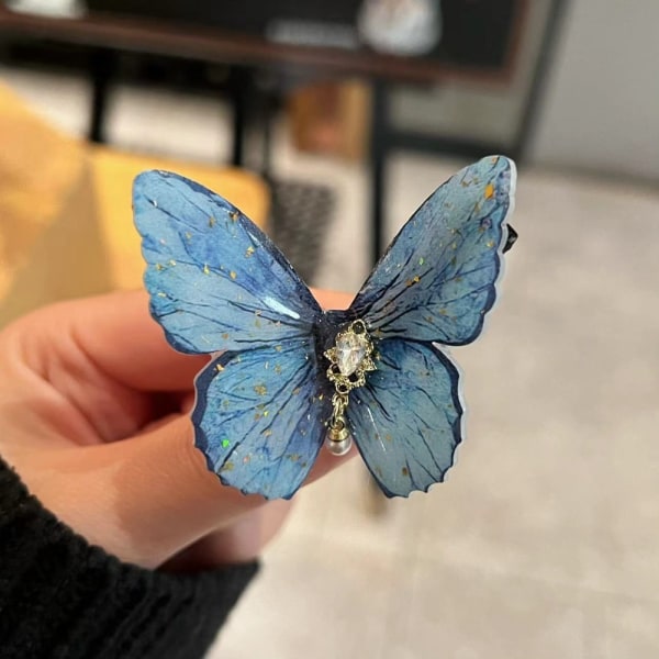 Butterfly Hårnålar Söta Hårklämmor BLÅ Blue