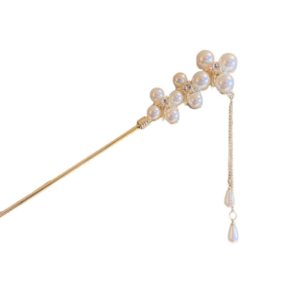 Hair Fork Pearl Päähineet Hius Chopsticks Cross Pearl Hairpin