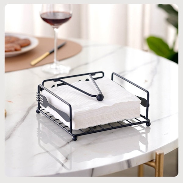 Servietholder Smedejern Træ Tissue Box SØLV STIL 1 STIL silver style 1-style 1