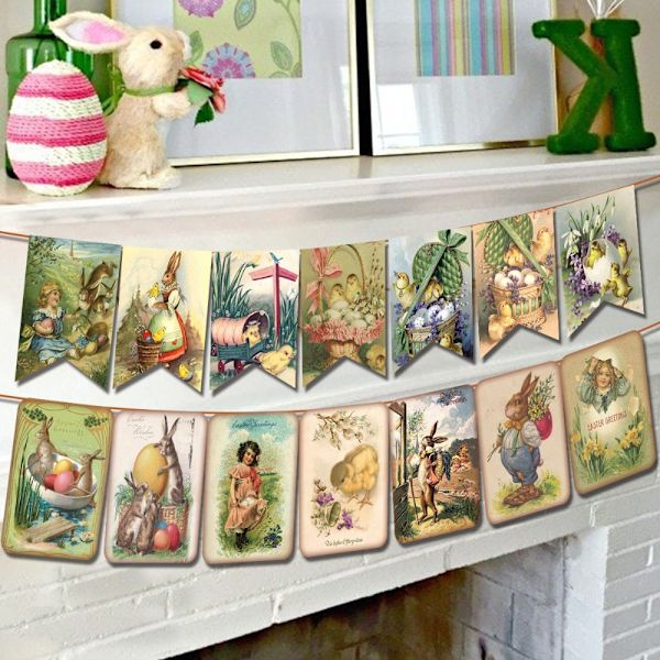 Pääsiäisen riippuvan seppeleen printed banneri AA A