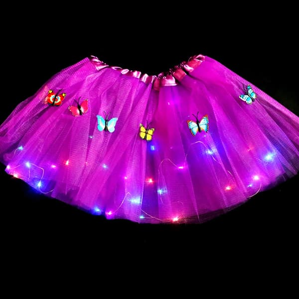 Bubbelkjol LED-kjol LJUSBLÅ light blue