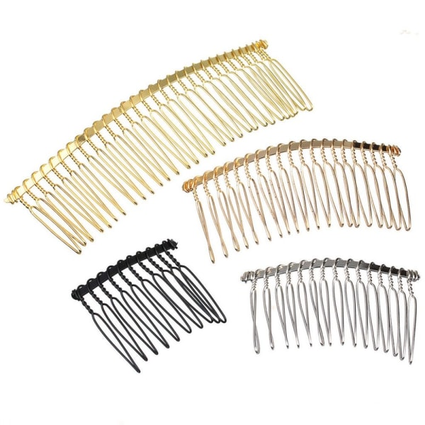 6st DIY metall hårkammar Brud hårnålar Klämmor SVART black