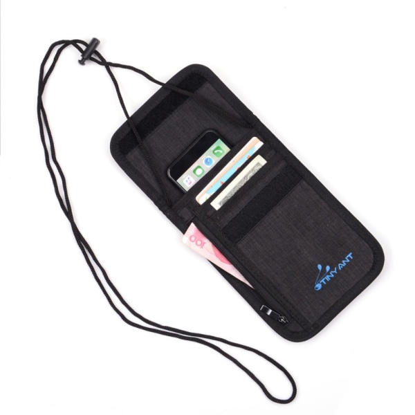 RFID Opbevaringstaske Rejsedokument Pastaske SORT Black