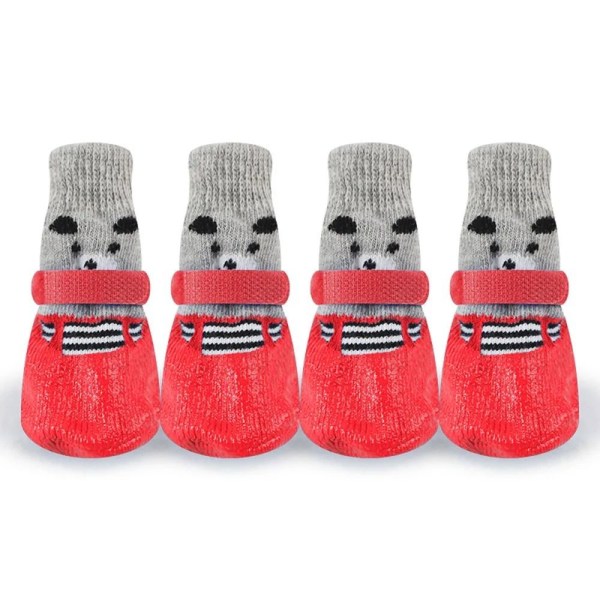 Pet Boots Skor Strumpor Katter Hundar Gummistrumpor RED M red M