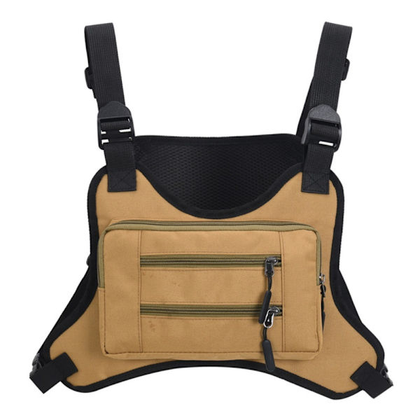 Sportsvest Taske Molle Brysttaske KHAKI KHAKI Khaki