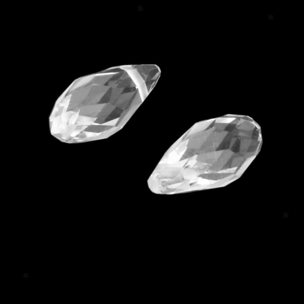 20 stk/sett Krystallperler Teardrop fasettert Krystall 06 06 06