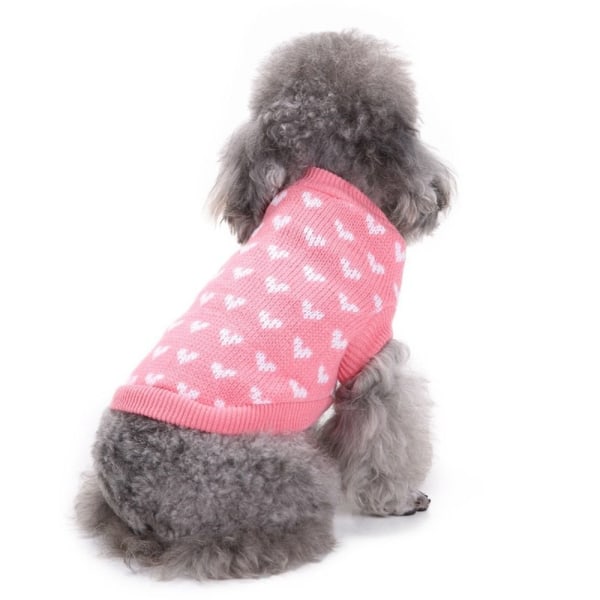 Slim Fit Pet Sweater Heart Pet Sweater PINK Pink