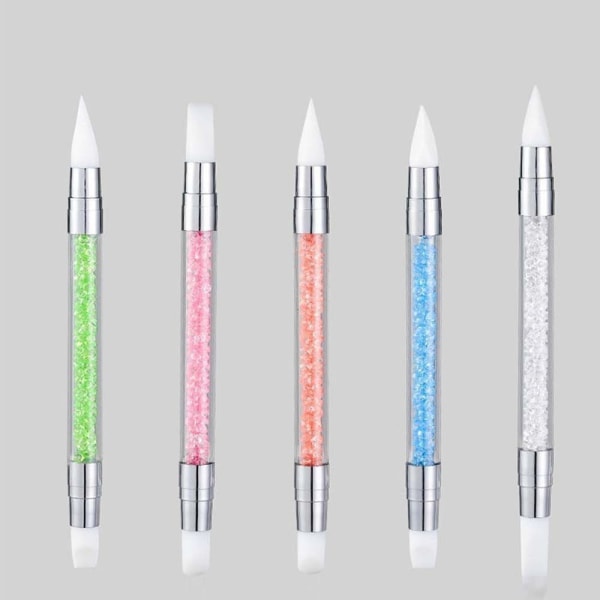 Nail Art Silikone Pen Dual Tip Dotting Pen HVID White