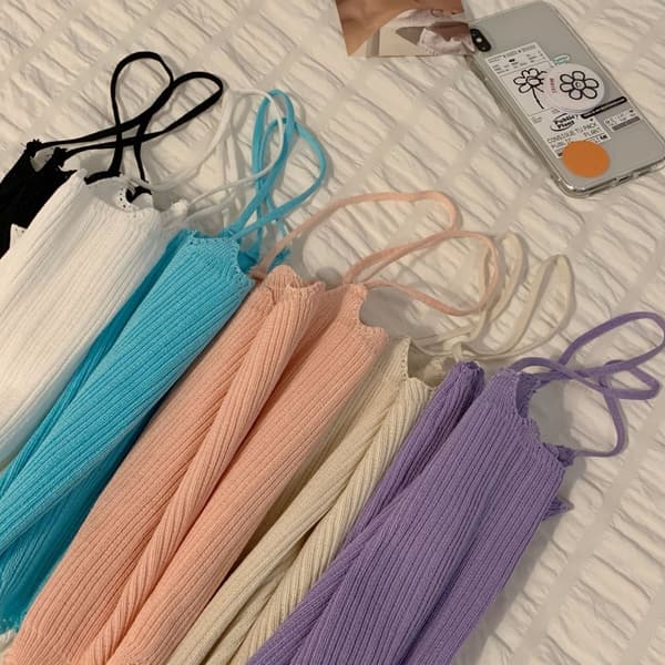 Strikket Sling Vest BLÅ Blue