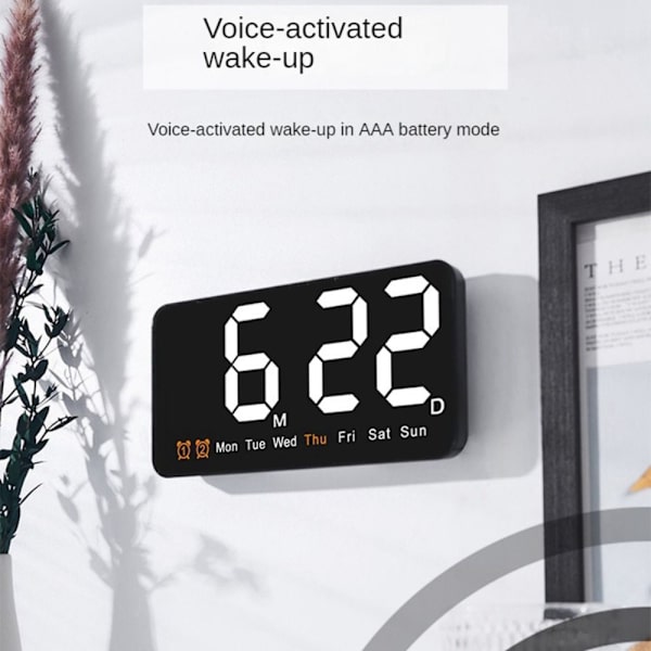 Elektronisk väggklocka Digitala LED-klockor ORANGE orange