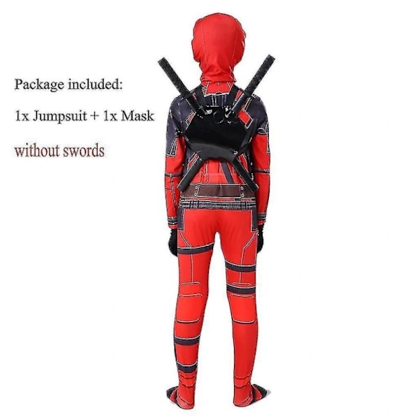 Barns Deadpool Superhjälte Halloween-juhlan Cosplay-asu 130 cm