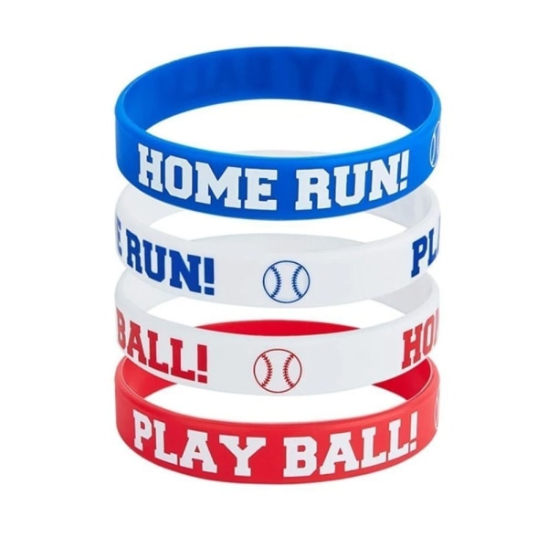 10 STK Baseball Silikone Armbånd Softball Armbånd 4 4 4