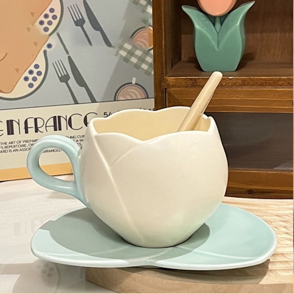 Kaffekrus Fad Sæt Flower Mark Cup ABRIKOS Apricot