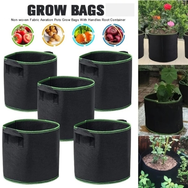 1/3/5/7/10 Gallon Trädgårdsplanteringspåse Grow Bag 25x22cm01-3Gallon