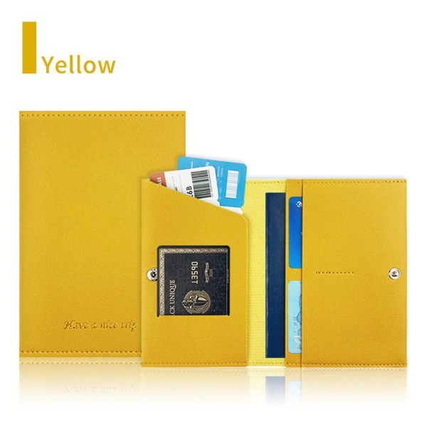 Passdeksel Dokument Kredittkortkasse GUL Yellow