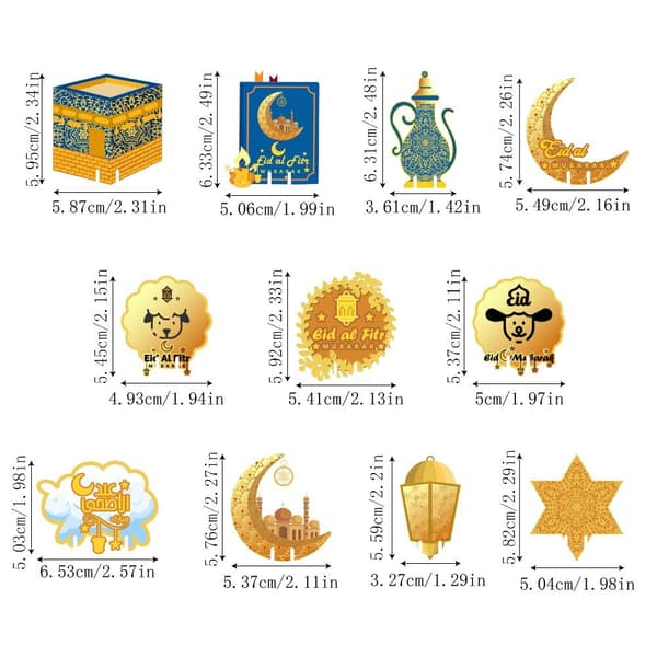 Eid Mubarak Festpynt Kopper Mubarak Vinglasskort Eid