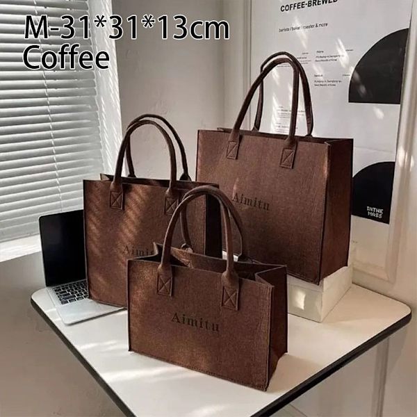 1 Stk Filt skulderveske Messenger Bag KAFFE MIDDELS KAFFE MIDDEL coffee medium