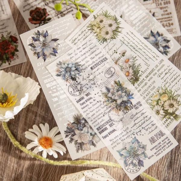 Vintage leikekirjapaperi Vintage Letter Flowers Scrapbooking