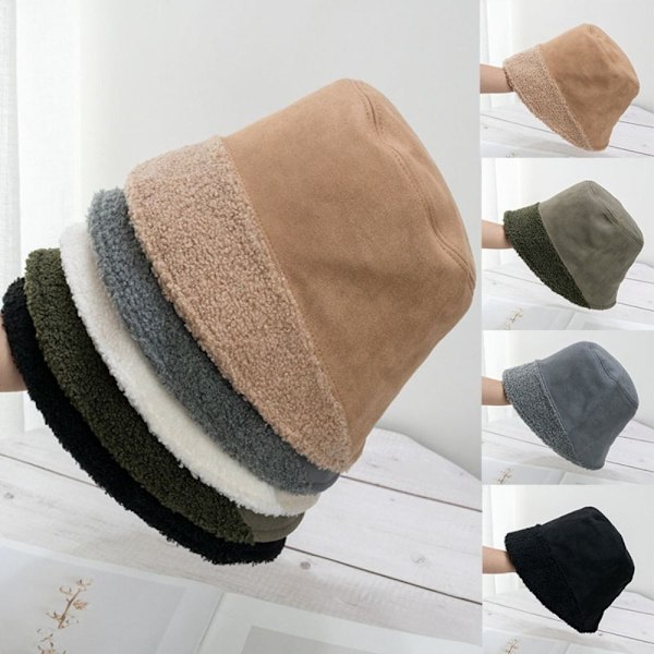 Patchwork Hatt Plysjkant Hatt GRÅ Grey