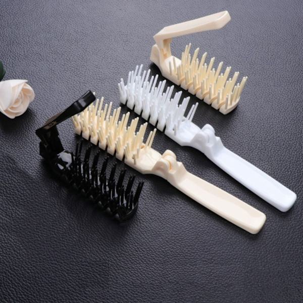 Folding Comb Massasje Hårbørste SVART black