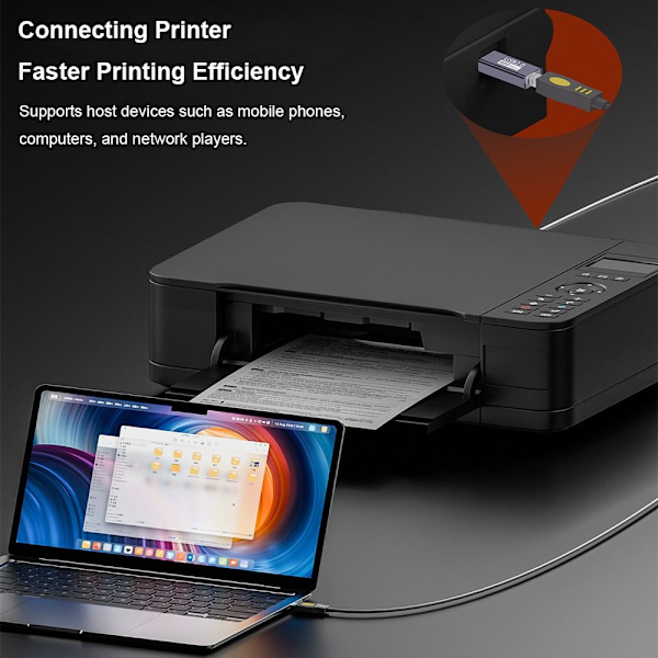 USB-B til Type-C Converter MIDI Adapter USB-B KVINNE TIL HANN USB-B Female to Male