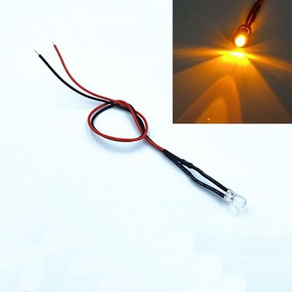 10 kpl valmiiksi johdotetut LED LED-valot lähettävät diodit ORANSSIT 8mm 8mm orange 8mm-8mm