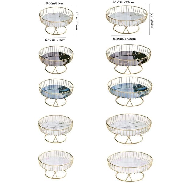 Fruktskål Dim Sum Fat HVIT&GULL M White&Gold M