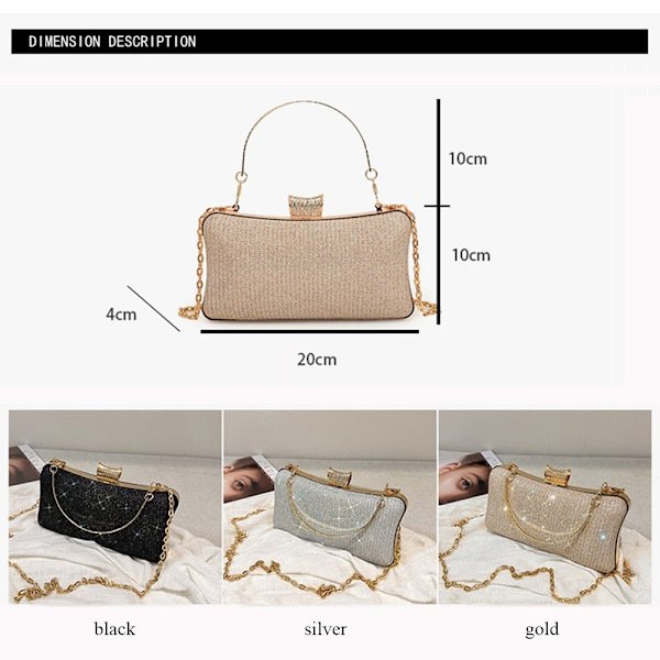 Evening Bag Chain Axelväskor GULD gold