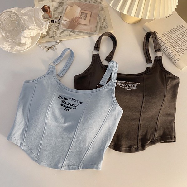 Kirjepainatus Crop Topit Naisten kesätopit HARMAA grey