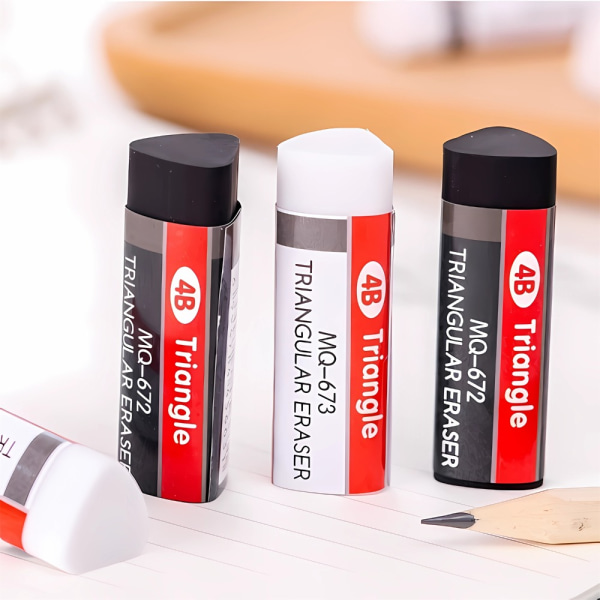 2st Gummi Triangulär Eraser Skiss Mjuk Eraser 2ST VIT 2pcs White