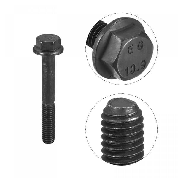 10 st Hexagonflänsbultar Kolstål 10PCS