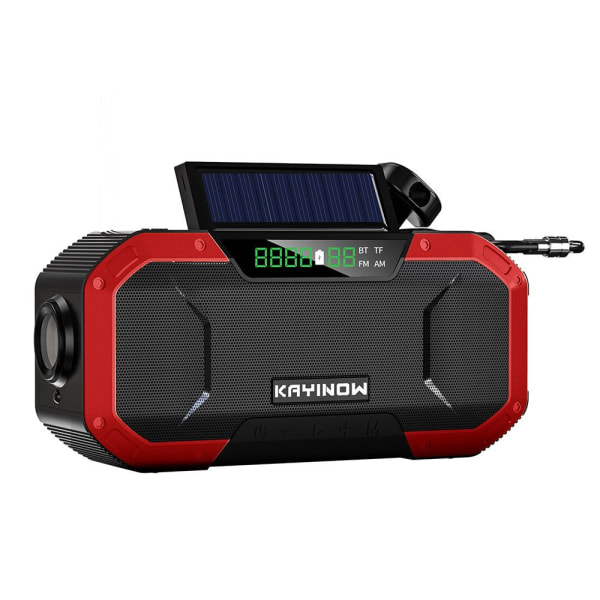 Nödradio Handvev Solar Laddning 5000mAh Power Bank black