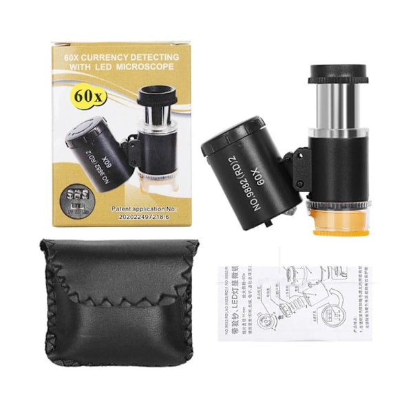 Mini taskumikroskooppi Jewellers Eye Luupe MUSTA Black