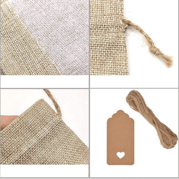 25 st Tapleap Juteväskor Jute Presentpåse 10X15CM 10x15cm