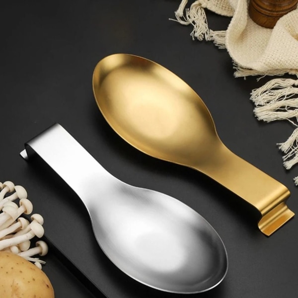 Spoon Rest Hot Pot Lusikkaalusta KULTA Gold