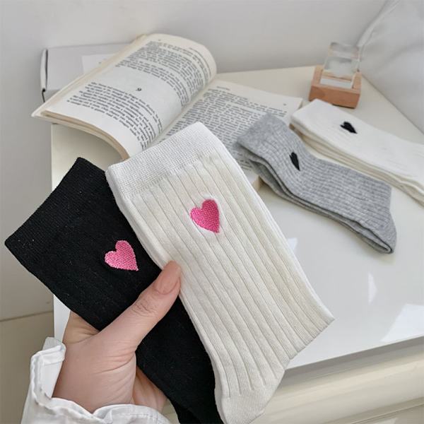 Love Broderi Lolita Strømper Tynde Dame Sokker SORT SORT Black
