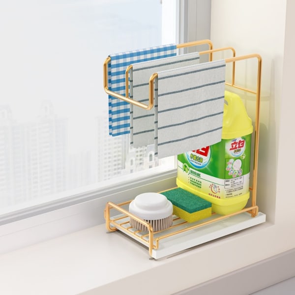 Rag Holder Desktop Veggmontert Oppbevaringsstativ GULL Gold
