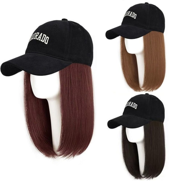 Fake Hair Hat Baseball Cap LYS BRUN LYS BRUN Light Brown