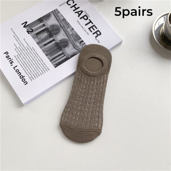 5paria Miesten sukat Mesh Invisible Socks COFFEE coffee