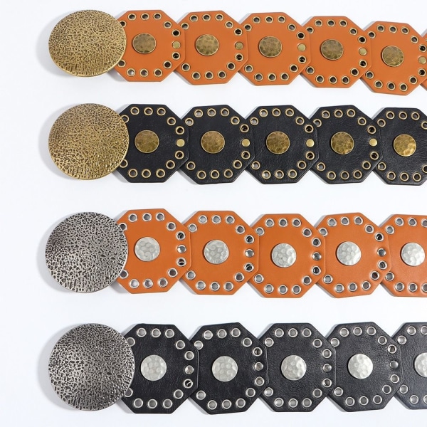 Skivbälten ihåligt bälte ORANGE Bälte BRONSSPÄNNE BRONSSPÄNNE Orange Belt Bronze Buckle-Bronze Buckle