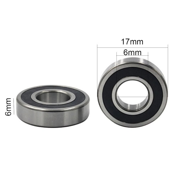 8 stk. Deep Groove Kuglelejer Dobbeltforseglede lejer 606-2RS 606-2RS 6x17x6mm