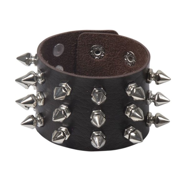 Pu Läder Dubbade Armband Svart Armband BRUNT Brown