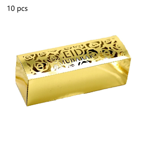 10 st Eid Mubarak Godisaskar Ramadan Godispåse GULD