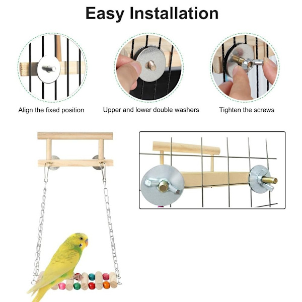 Bird Swing Leker Papegøye Abbor Stativ Hengekøye Seng