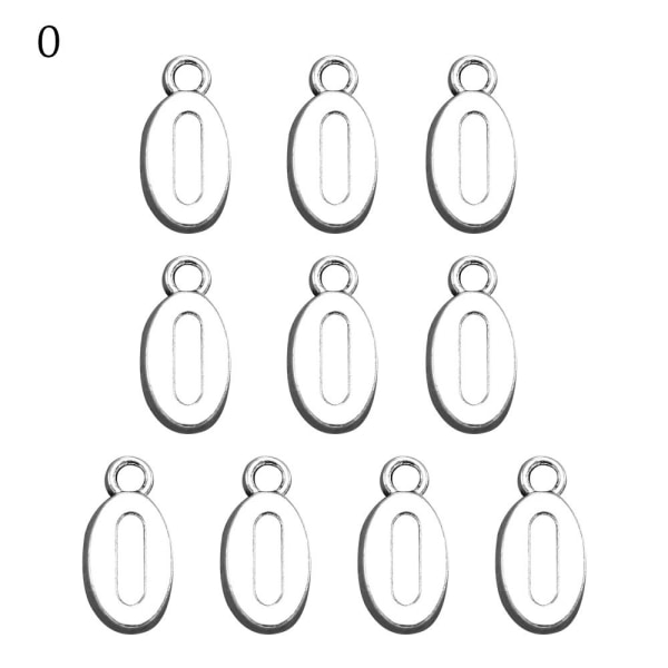 10 stk Numbers Pendant Charms Arabiske Tall Pendants 0 0 0