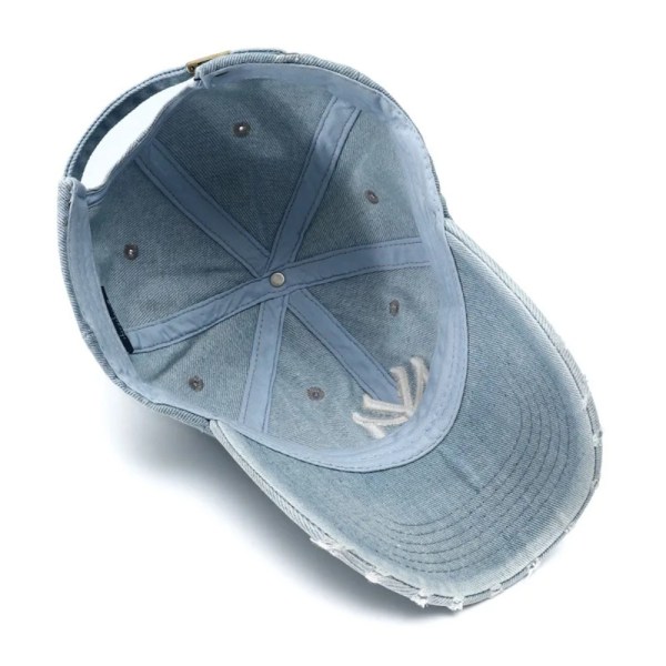 Vasket Denim Baseball Cap Svart Vintage Y2k Dad Hats LYS BLÅ Light Blue