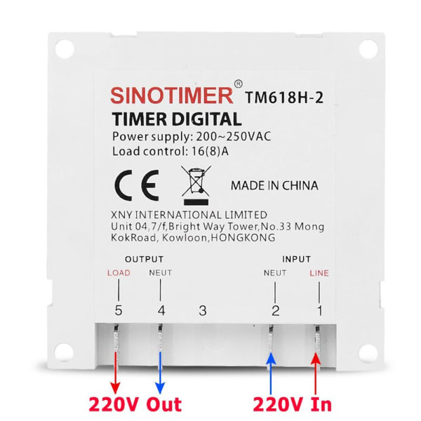 Tidtakerbryter Tidrelékontroll 220V TIMER 220V TIMER 220V Timer