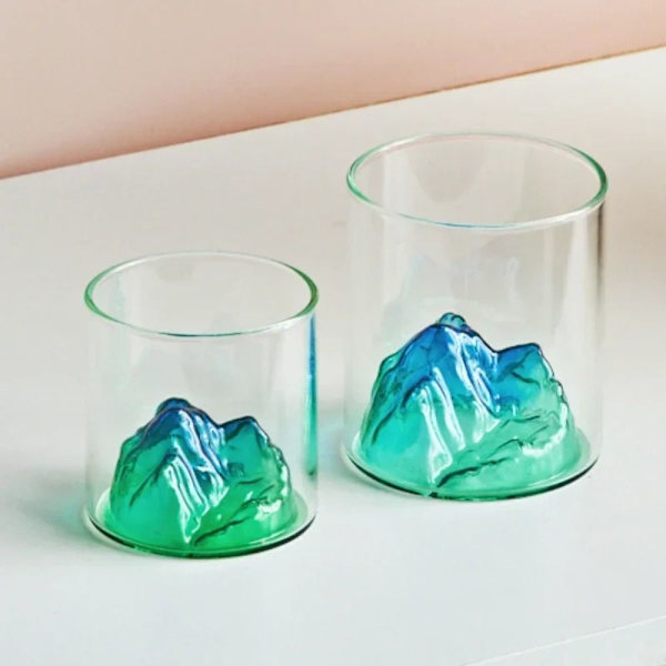 Liten Glas Kaffekopp Retro Mountain Glass S 180MLWHITE VIT S 180mlwhite